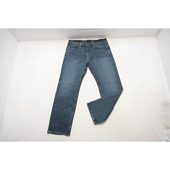 Levi's 505 Regular Fit Straight Rugged Stretch Blue Denim Jeans Mens Sz 36 x 30 - Picture 2 of 8